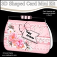 3D Shaped Card Kit - A Touch of Elegance Flowers, Lace & Pearls Clutch Bag