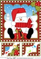 Christmas Snowman Oli 8 x 8 Scalloped Corner Topper