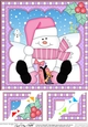 Christmas Snowman Oli 8 x 8 Scalloped Corner Topper