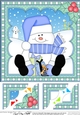 Christmas Snowman Oli 8 x 8 Scalloped Corner Topper