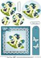 Pansy on Butterfly Lace Quick Card Circle Pyramage Topper