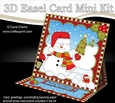 3D Easel Card Mini Kit - Christmas Snowman Oli has an Xmas Tree