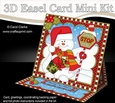 3D Easel Card Mini Kit - Christmas Snowman Oli wants Santa to Stop Here!