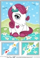 8 x 8 Cute Little Pony Scalloped Corner Topper