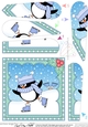 Christmas Penguin Fan Pyramage Topper