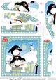 Christmas Penguin Fan Pyramage Topper