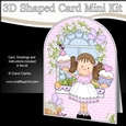 3D Shaped Card  Kit - Country Cottage Girlz Zoe has Cupcakes