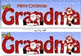 Large DL Merry Christmas GRANDMA with Santa & Rudolph 3D decoupage 