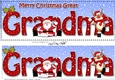 Large DL Merry Christmas GREAT GRANDMA with Santa & Rudolph 3D decoupage 