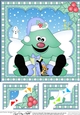 Cute Sitting Christmas - Tree 8 x 8 Scalloped Corner Topper 