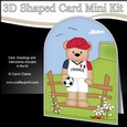 3D Shaped Card Kit - Little Footballer Freddy Teddy Plays for France