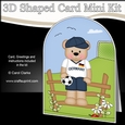 3D Shaped Card Kit - Little Footballer Freddy Teddy Plays for Germany
