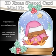 3D Shaped Christmas Snow Globe Card Kit - Robin has a Christmas Cracker