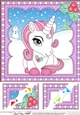 Christmas Unicorn 8 x 8 Scalloped Corner Topper