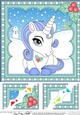 Christmas Unicorn 8 x 8 Scalloped Corner Topper