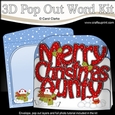 3D Pop Out Christmas Word Card Kit - Merry Christmas AUNTY with Snowman Rio