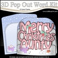 3D Pop Out Christmas Word Card Kit - Merry Christmas AUNTY with Snowman Rio