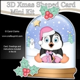 3D Shaped Christmas Snow Globe Card Kit - Penguin has lots of Presents!