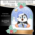 3D Shaped Christmas Snow Globe Card Kit - Penguin has lots of Presents!