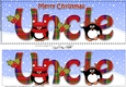 Large DL Merry Christmas UNCLE 3D decoupage with Tartan Penguins