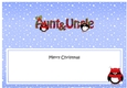 Large DL Merry Christmas AUNT & UNCLE insert with Tartan Penguins