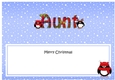 Large DL Merry Christmas AUNT insert with Tartan Penguins