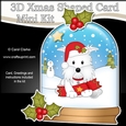 3D Shaped Christmas Snow Globe Card Kit - Cute Little Westie Dog
