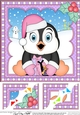 Christmas Penguin 8 x 8 Scalloped Corner Topper