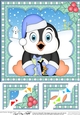 Christmas Penguin 8 x 8 Scalloped Corner Topper