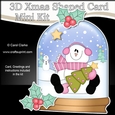 3D Shaped Christmas Snow Globe Card Kit - Snowman Rio has a Christmas Tree