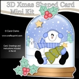 3D Shaped Christmas Snow Globe Card Kit - Snowman Rio has a Christmas Tree