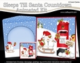 3D Animated Sleeps Till Santa Christmas Postbox Countdown Card Kit - Snowball Sam is Sledging