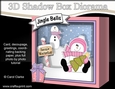3D Christmas Diorama Shadow Box Card Mini Kit - Snowman Rio has an Xmas Tree