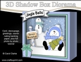 3D Christmas Diorama Shadow Box Card Mini Kit - Snowman Rio has an Xmas Tree