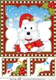 Christmas 8 x 8 Scalloped Corner Topper - Little Westie Dog