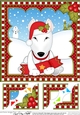 Christmas 8 x 8 Scalloped Corner Topper - Little English Bull Dog Terrier