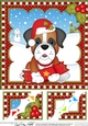 Christmas 8 x 8 Scalloped Corner Topper - Little Boxer Dog