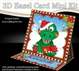 3D Easel Card Mini Kit - Cute Little Christmas Dino has an Xmas Cracker