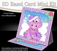 3D Easel Card Mini Kit - Cute Little Christmas Dino has an Xmas Cracker
