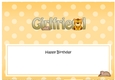 Large DL Happy Birthday GIRLFRIEND insert with Cute Little Tiger