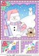 Christmas 8 x 8 Scalloped Corner Topper Snowman Oli