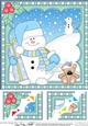 Christmas 8 x 8 Scalloped Corner Topper Snowman Oli