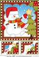 Christmas 8 x 8 Scalloped Corner Topper Snowman Oli