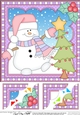 Christmas 8 x 8 Scalloped Corner Topper Snowman Oli