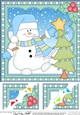 Christmas 8 x 8 Scalloped Corner Topper Snowman Oli