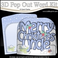 3D Pop Out Christmas Word Card Kit - Merry Christmas UNCLE with Snowman Rio