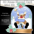 3D Shaped Christmas Snow Globe Card Kit - Rudolph has lots of Presents!