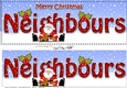 Large DL Merry Christmas NEIGHBOURS with Santa 3D decoupage