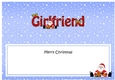 Large DL Merry Christmas GIRLFRIEND insert with Santa 3D decoupage