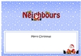 Large DL Merry Christmas NEIGHBOURS insert with Santa 3D decoupage